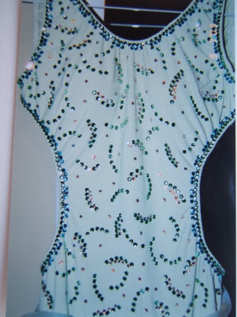 Aqua Whisper - Crystal Bodice Latin Dance Dress (2)