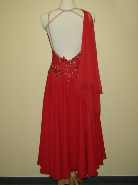 Scarlet Flame - Crystal Appliqué Ballroom Gown (2)