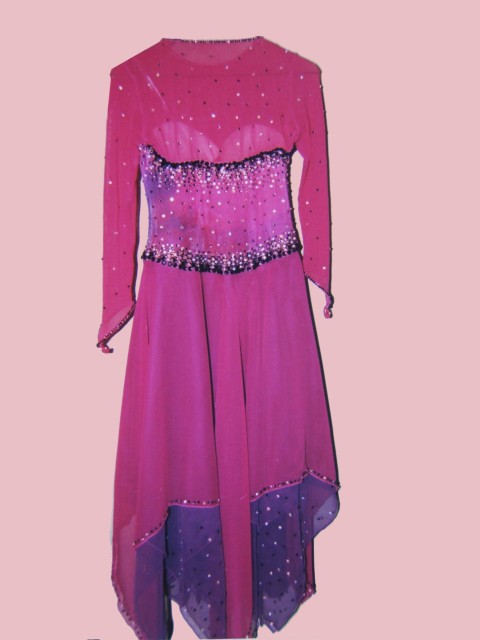 Fuchsia Radiance - Crystal Embellished Smooth Dress