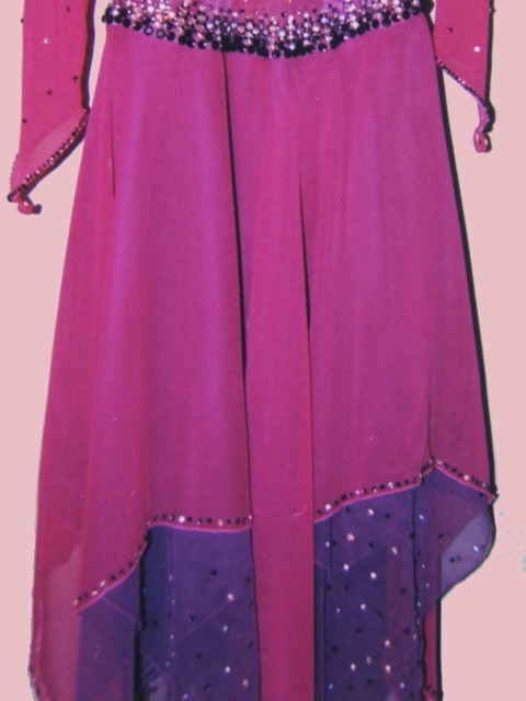 Fuchsia Radiance - Crystal Embellished Smooth Dress (2)
