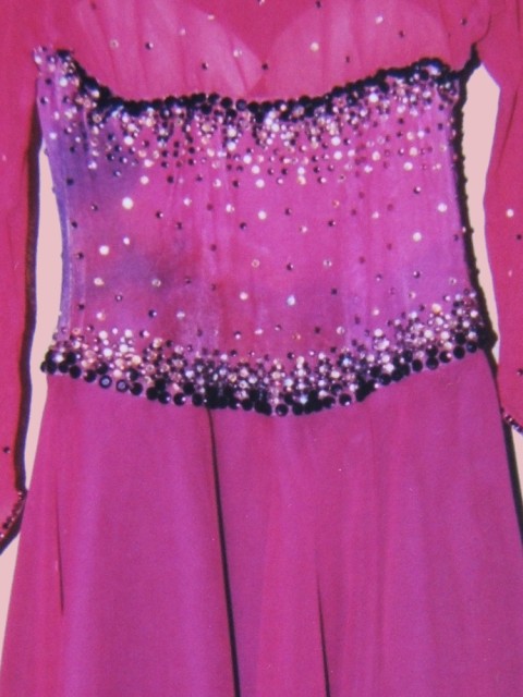Fuchsia Radiance - Crystal Embellished Smooth Dress (3)