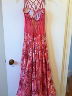 Rosé Elegance - Floral Strappy Ballroom Dress (2)